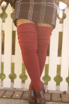 Thunda Thighs Solid Thigh Highs - Burgundy