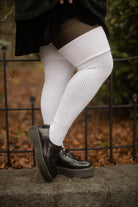 Thunda Thighs Solid Thigh Highs - White