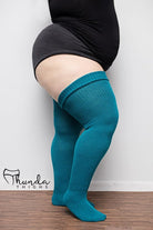 Thunda Thighs Solid Thigh Highs - Teal