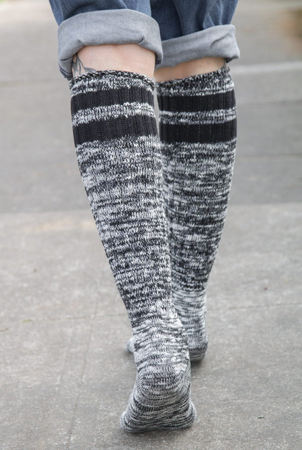 Top-striped Marled Slouch Knee Socks - $1 donation to SPOON!