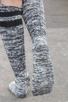 Top-striped Marled Slouch Knee Socks - $1 donation to SPOON!