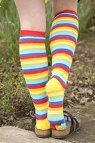 Rainbow Stripe Knee High Toe Socks