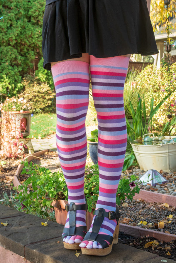 Striped Over the Knee Toe Socks - Dreams