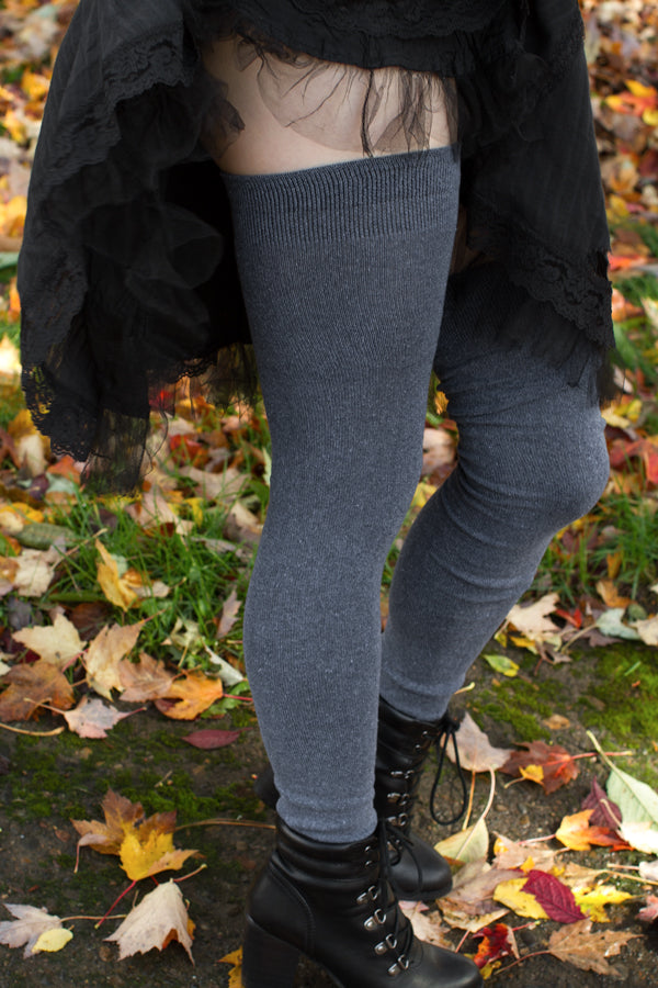 Extraordinarily Longer Thigh High Socks - Steel Blue