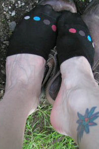 Halfsox-Men's Casual Cotton No Show Half Socks (White/Gray Toe  (Large/XLarge) (One Pair)