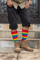 Classic Rainbow Striped Crew - Large