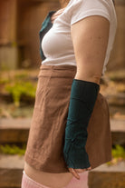 Bamboo Fleece Textured Arm Warmers - Teal