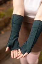 Bamboo Fleece Textured Arm Warmers - Teal