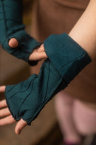 Bamboo Fleece Textured Arm Warmers - Teal