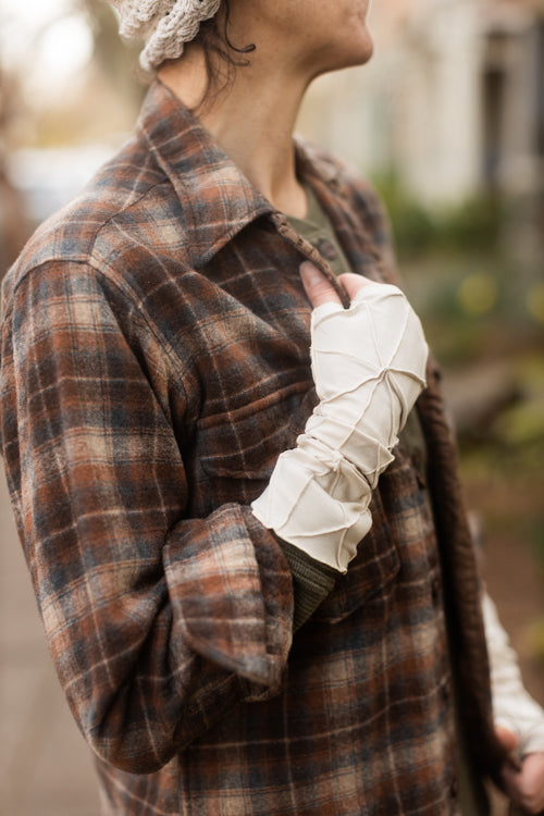 Textured Arm Warmers - Cream