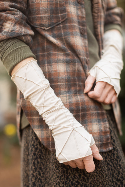 Textured Arm Warmers - Cream
