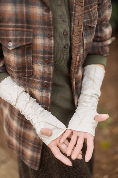 Textured Arm Warmers - Cream