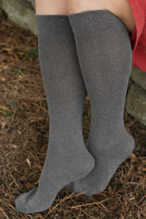 Imperfect! Classic Knee High Socks - Charcoal