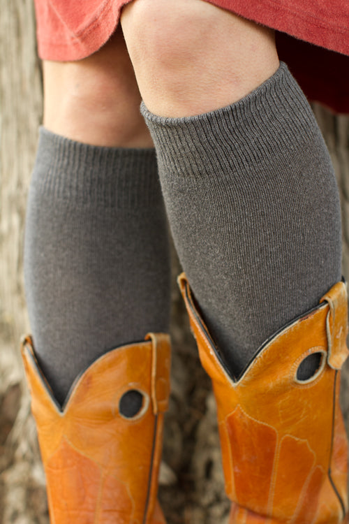 Imperfect! Classic Knee High Socks - Charcoal