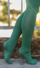 Longer Americana Thigh High Socks - Forest & Purple