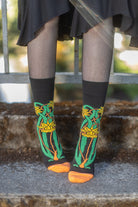 Botanical Nouveau Crew Socks - Daffodil