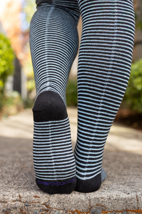 Boardwalk Extraordinary Thigh High - Black & Light Blue