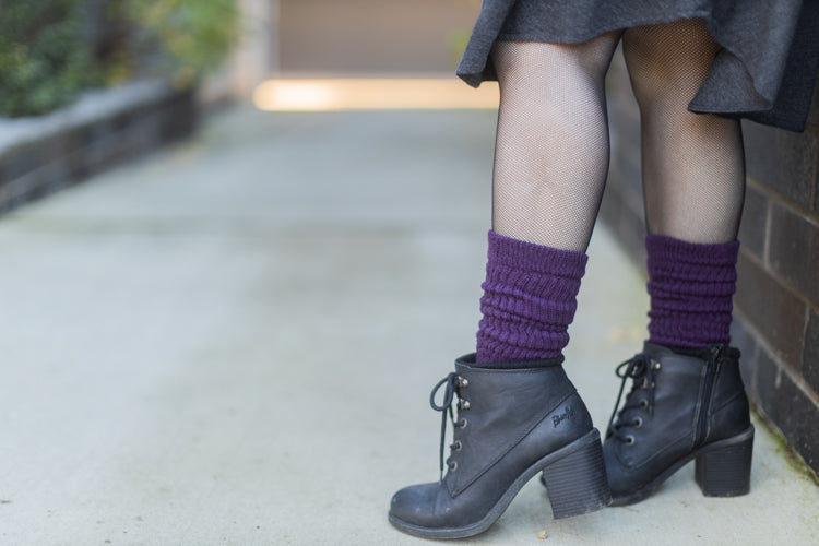 Cozy Cotton Bootsocks - Plum