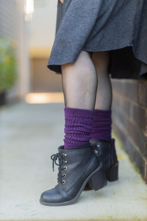 Cozy Cotton Bootsocks - Plum