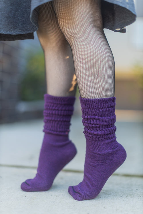Cozy Cotton Bootsocks - Plum