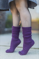 Cozy Cotton Bootsocks - Plum