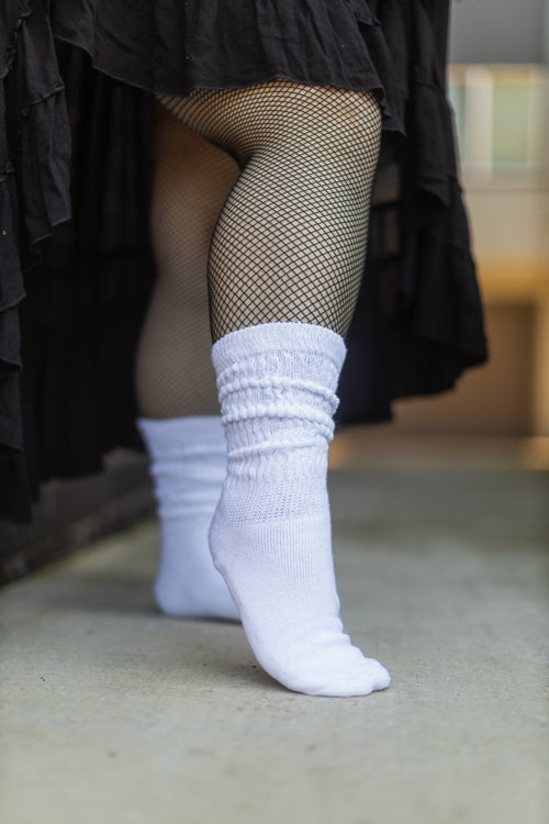 Cozy Cotton Bootsocks - White