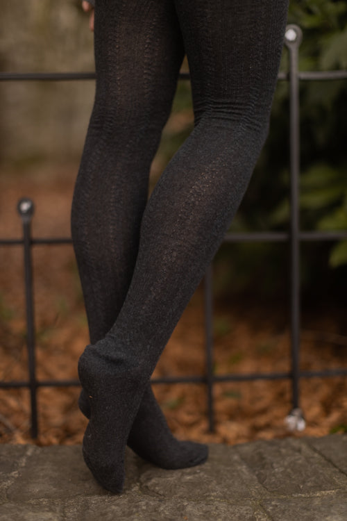 Cable Thigh High - Dark Charcoal