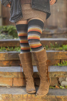 Longer Desert Sunset Stripes Extraordinary Thigh High Socks