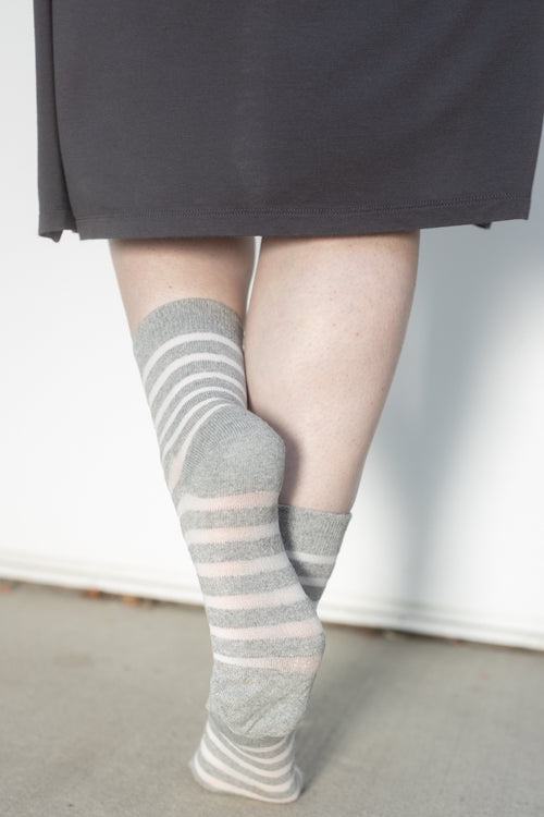 Gossamer Stripes Crew - Grey