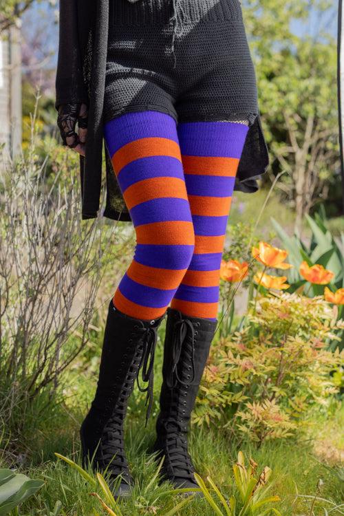 Longer Hocus Pocus Striped Extraordinary Thigh High