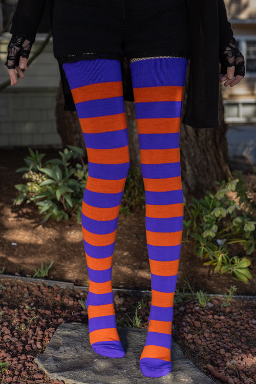 Longer Hocus Pocus Striped Extraordinary Thigh High