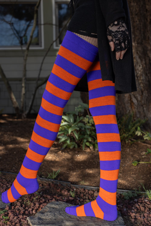 Longer Hocus Pocus Striped Extraordinary Thigh High