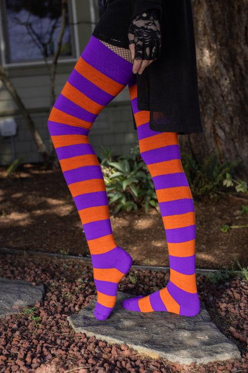 Longer Hocus Pocus Striped Extraordinary Thigh High