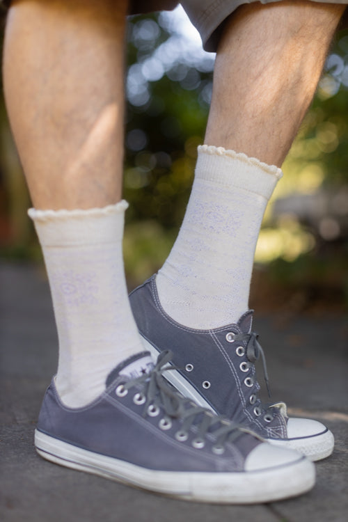 XL Foot Knockout Bouquet Bamboo Crew - Ivory