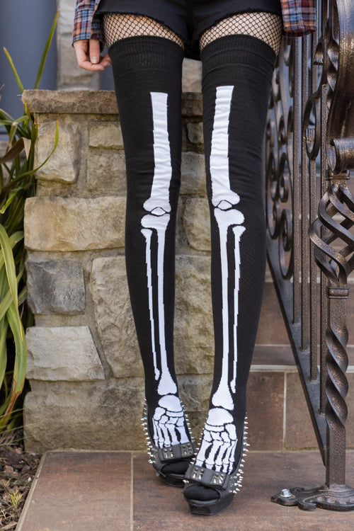 Longer Skeleton Thigh High