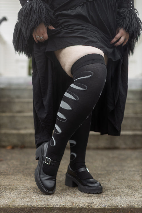 Moon Phases Thigh High Socks
