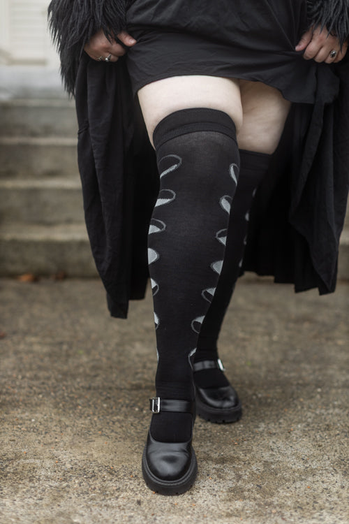 Moon Phases Thigh High Socks