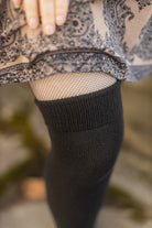 Oops! Cozy Acrylic Thigh High - Black