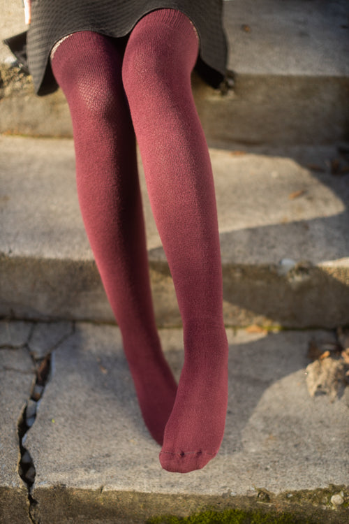 Oops! Cozy Acrylic Thigh High - Burgundy