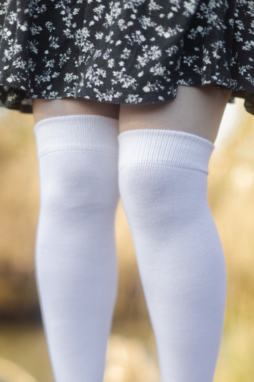 Oops! Cozy Acrylic Thigh High - White