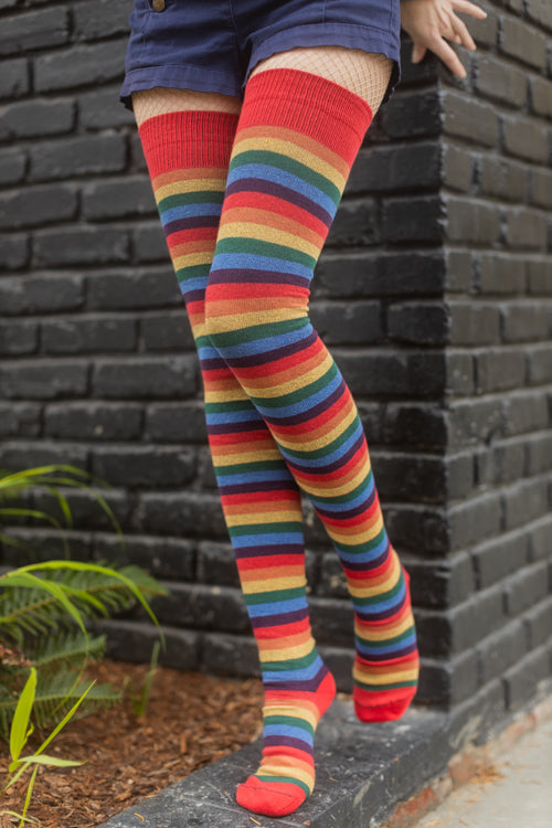 Longer Over the Rainbow Extraordinary Thigh High Socks