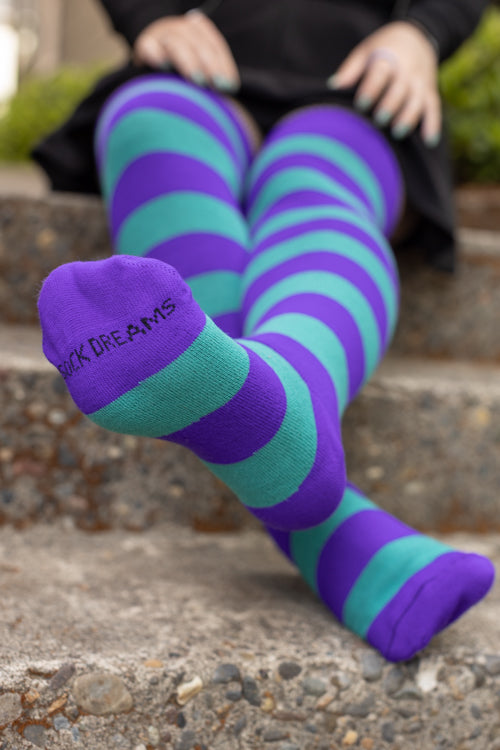 Extraordinary Programming Socks - Teal & purple