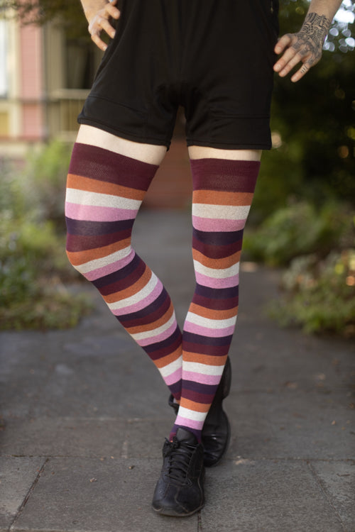 XL Foot Extraordinarily Longer Cotton Pride Stripes - lesbian flag