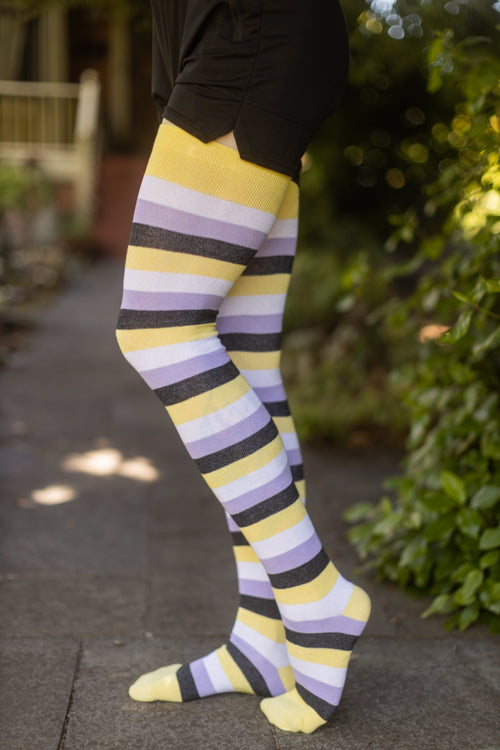 XL Foot Extraordinarily Longer Cotton Pride Stripes - Non Binary