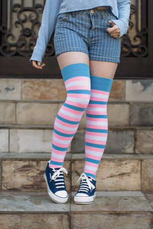 Original Pride Thigh High Socks - Trans