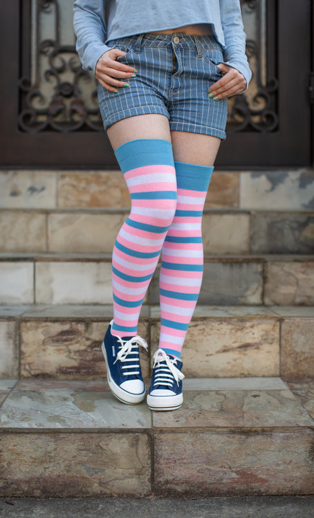 Original Pride Thigh High Socks - Trans