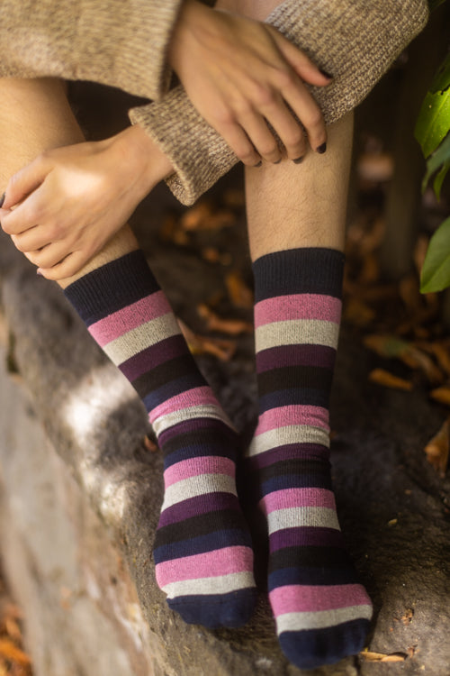 Pride Stripes Cotton Crew Socks - genderfluid