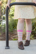 Pride Stripes Cotton Crew Socks - Pansexual