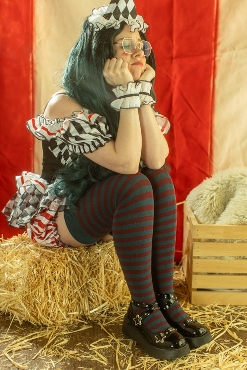 Longer Ringmaster Stripes Extraordinary Thigh High Socks - Buggy D