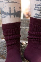 Cozy Slouch Socks - Maroon